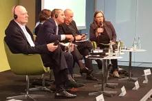 Podium: Ralf Fücks, Vorstand, Heinrich-Böll-Stiftung, Esawy Frej, Abgeordneter der Knesset, Meretz Partei, Israel Talia Sasson, Präsidentin des New Israel Fund, Israel Tomer Ashwal, Politischer Berater, Likud Partei, Israel Kerstin Müller, Büroleitung Tel Aviv, Heinrich-Böll-Stiftung, Israel